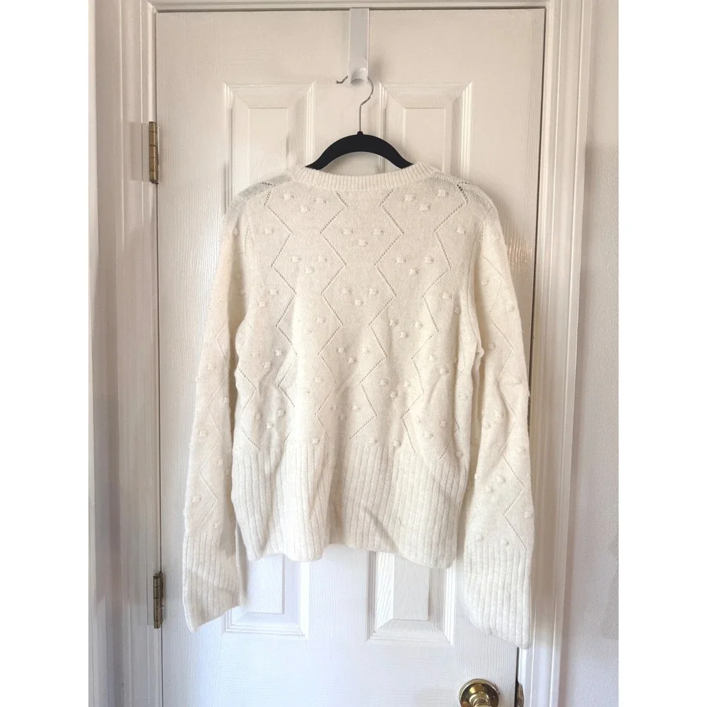 Splendid Julia Diamond Sweater Pale Oak Heather Wool Alpaca Blend Medium NEW‎